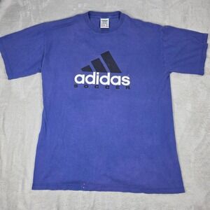 VINTAGE Adidas Shirt Mens Large Soccer Made In USA Sports Tee 90s